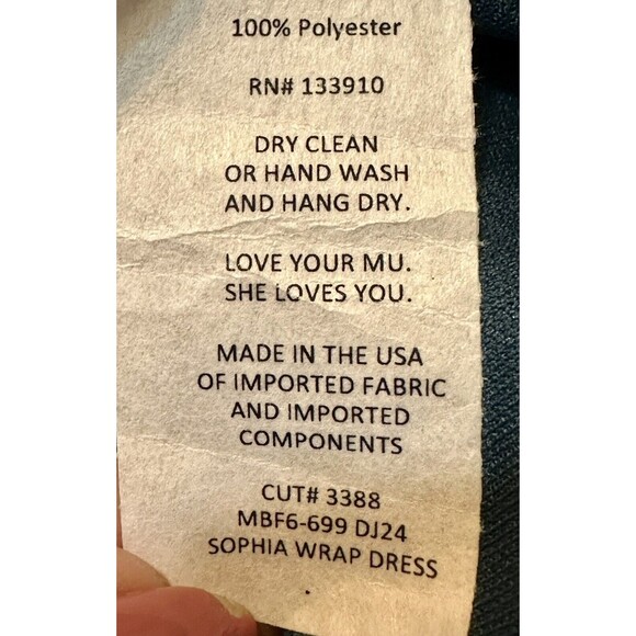 Show Me Your Mumu Women’Size M Sophia Wrap Green Maxi Dress Flutter Sleeve - Picture 14 of 15